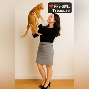 ❤️The Limited Gray Plaid Midi Skirt